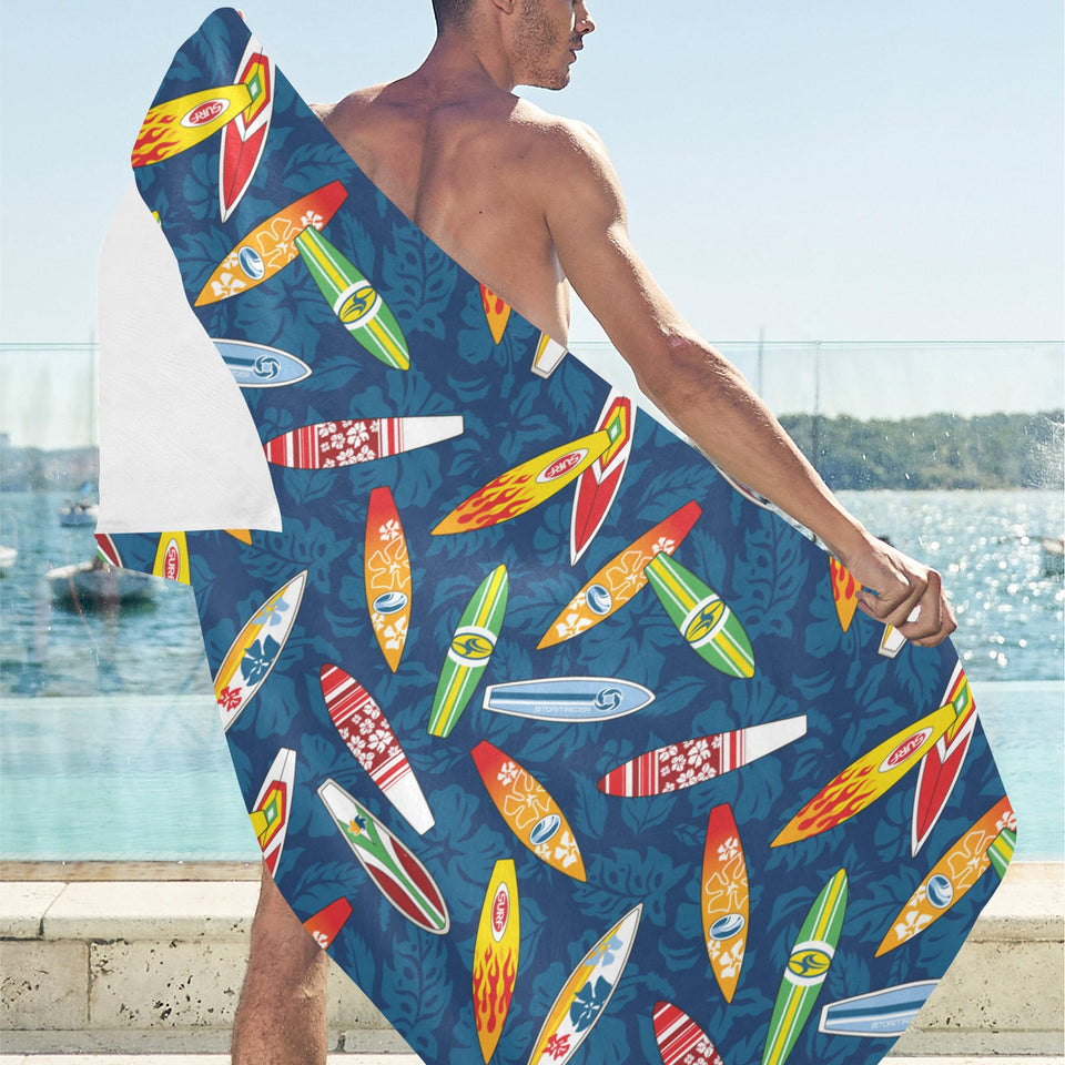 Surfboard Pattern Print Design 01 Beach Towel