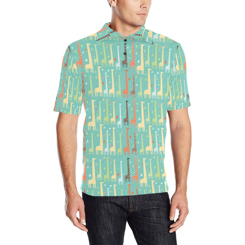 Giraffe Pattern Print Design 01 Men's All Over Print Polo Shirt