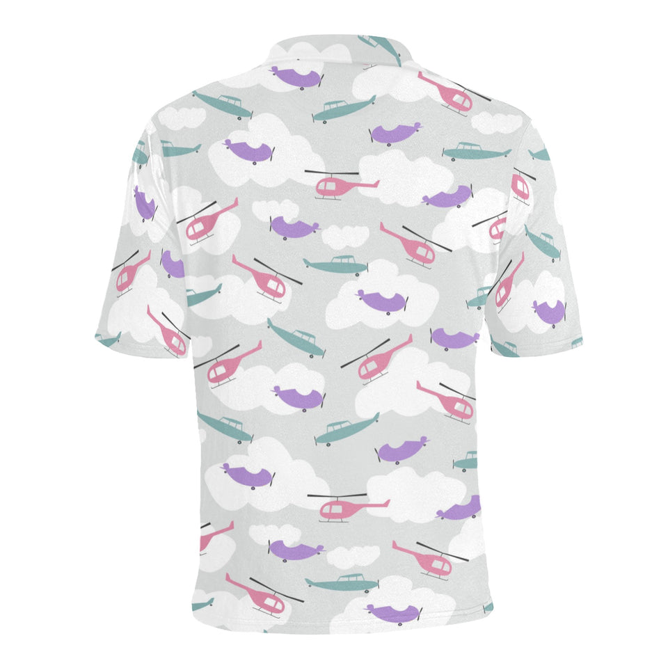 Helicopter plane pattern Men's All Over Print Polo Shirt