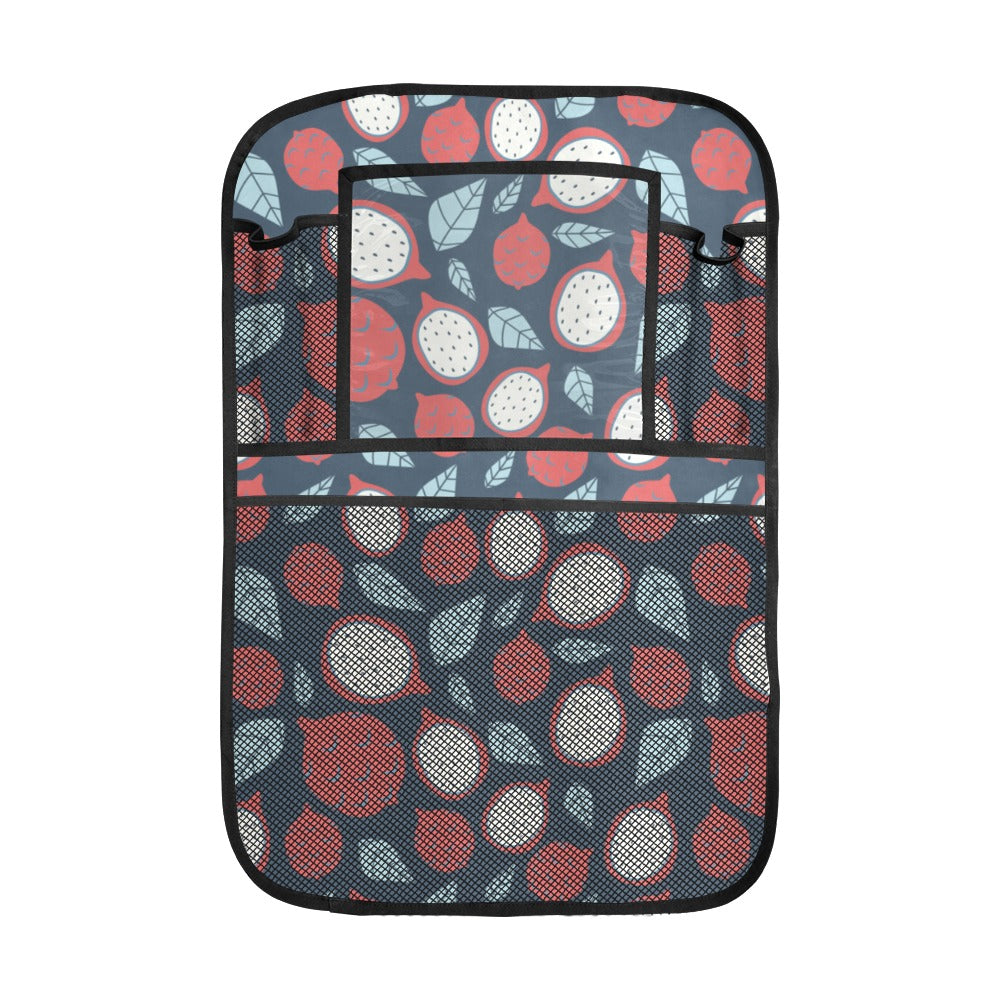 dragon fruits dark blue background Car Seat Back Organizer
