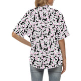 Greyhound Pattern Print Design 02 Women's All Over Print Hawaiian Shirt
