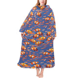 Clown Fish Pattern Print Design 04 Blanket Robe with Sleeves