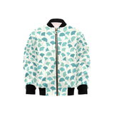 Green ginkgo leaves pattern Kids' Boys' Girls' Bomber Jacket