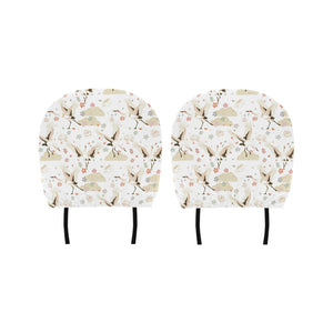 Beautiful Japanese cranes pattern Car Headrest Cover