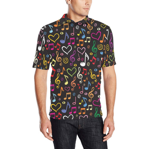 Music Notes Pattern Print Design 02 Men's All Over Print Polo Shirt