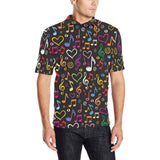 Music Notes Pattern Print Design 02 Men's All Over Print Polo Shirt