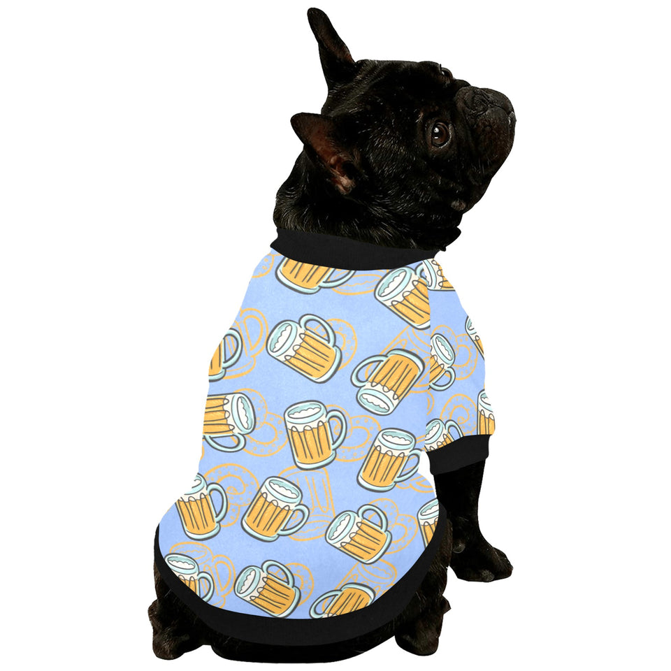Beer pattern All Over Print Pet Dog Round Neck Fuzzy Shirt