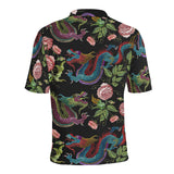 Dragons flower pattern Men's All Over Print Polo Shirt