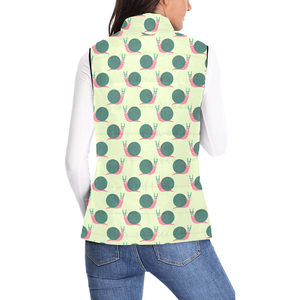 Snail Pattern Print Design 04 Women's Padded Vest