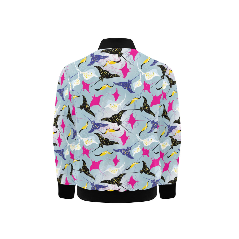 Stingray Pattern Print Design 01 Kids' Boys' Girls' Bomber Jacket