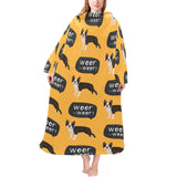 Boston terrier design pattern Blanket Robe with Sleeves