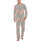 zigzag chevron striped pattern Men's Long Pajama Set
