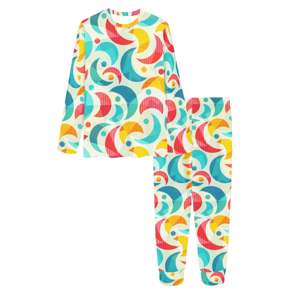 Colorful moon pattern Women's All Over Print Pajama Set