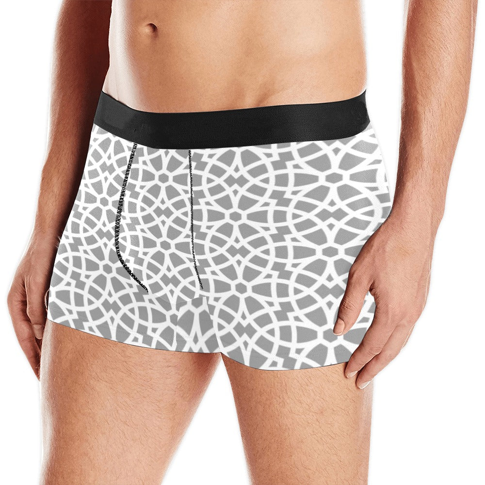 arabic gray pattern Men's All Over Print Boxer Briefs Men's Underwear