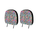 Colorful zebra skin pattern Car Headrest Cover