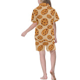 Cookie pattern Kids' Boys' Girls' V-Neck Short Pajama Set