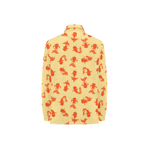 Goldfish Pattern Print Design 02 Women's Long Sleeve Polo Shirt