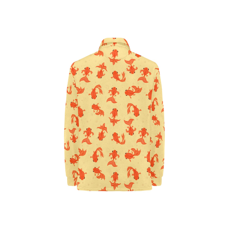 Goldfish Pattern Print Design 02 Women's Long Sleeve Polo Shirt