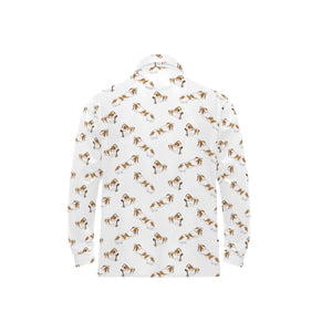 Jack Russel Pattern Print Design 04 Men's Long Sleeve Polo Shirt