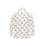Jack Russel Pattern Print Design 04 Men's Long Sleeve Polo Shirt