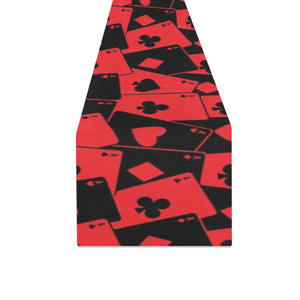 Casino Cards Suits Pattern Print Design 02 Table Runner