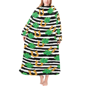 Horseshoes Pattern Print Design 01 Blanket Robe with Sleeves