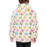 Color cute owl pattern Kids' Boys' Girls' Padded Hooded Jacket