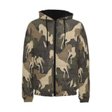 Horse Camouflage Pattern Men's Padded Hooded Jacket