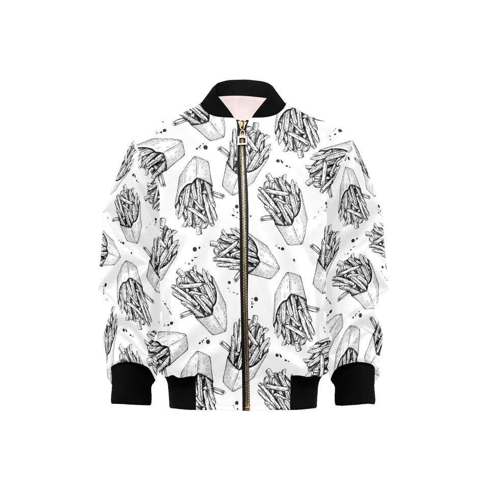 Hand drawn french fries pattern Kids' Boys' Girls' Bomber Jacket