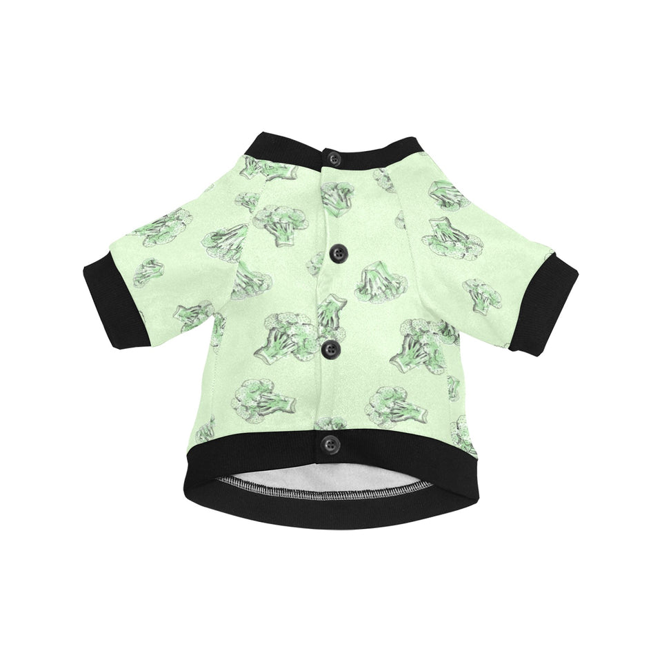 broccoli sketch pattern All Over Print Pet Dog Round Neck Fuzzy Shirt