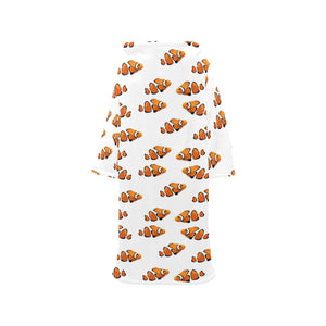 Clown Fish Pattern Print Design 03 Blanket Robe with Sleeves