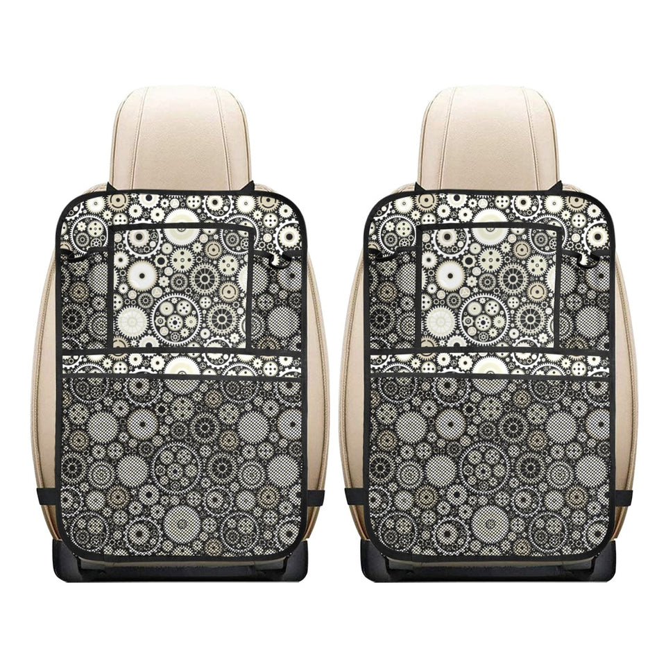 Gear Pattern Print Design 02 Car Seat Back Organizer