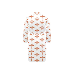 Sausage Pattern Print Design 05 Men's Long Sleeve Belted Night Robe