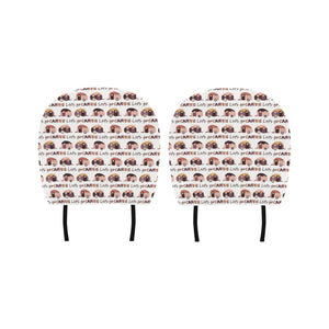 Camper Van Pattern Print Design 01 Car Headrest Cover