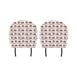 Camper Van Pattern Print Design 01 Car Headrest Cover