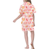 Hand drawn heart design pattern Kids' Boys' Girls' V-Neck Short Pajama Set