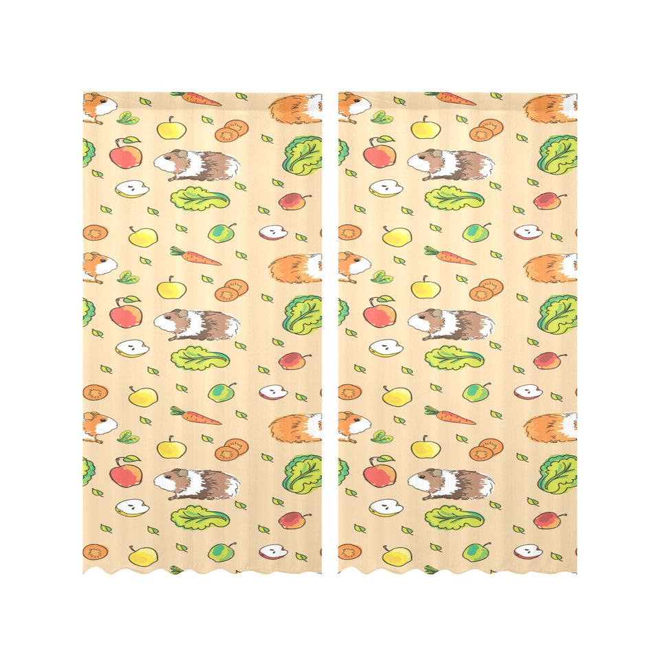 Guinea Pig Pattern Print Design 05 Gauze Curtain
