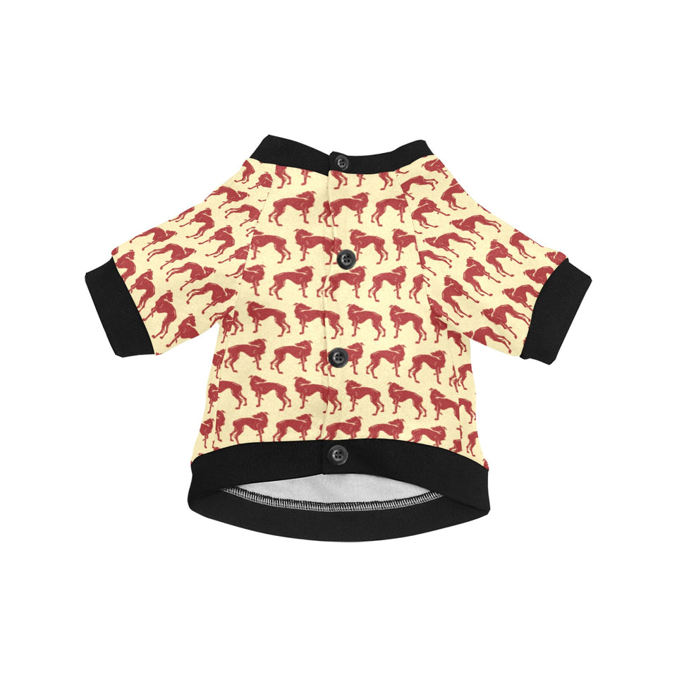 Greyhound Pattern Print Design 04 All Over Print Pet Dog Round Neck Fuzzy Shirt