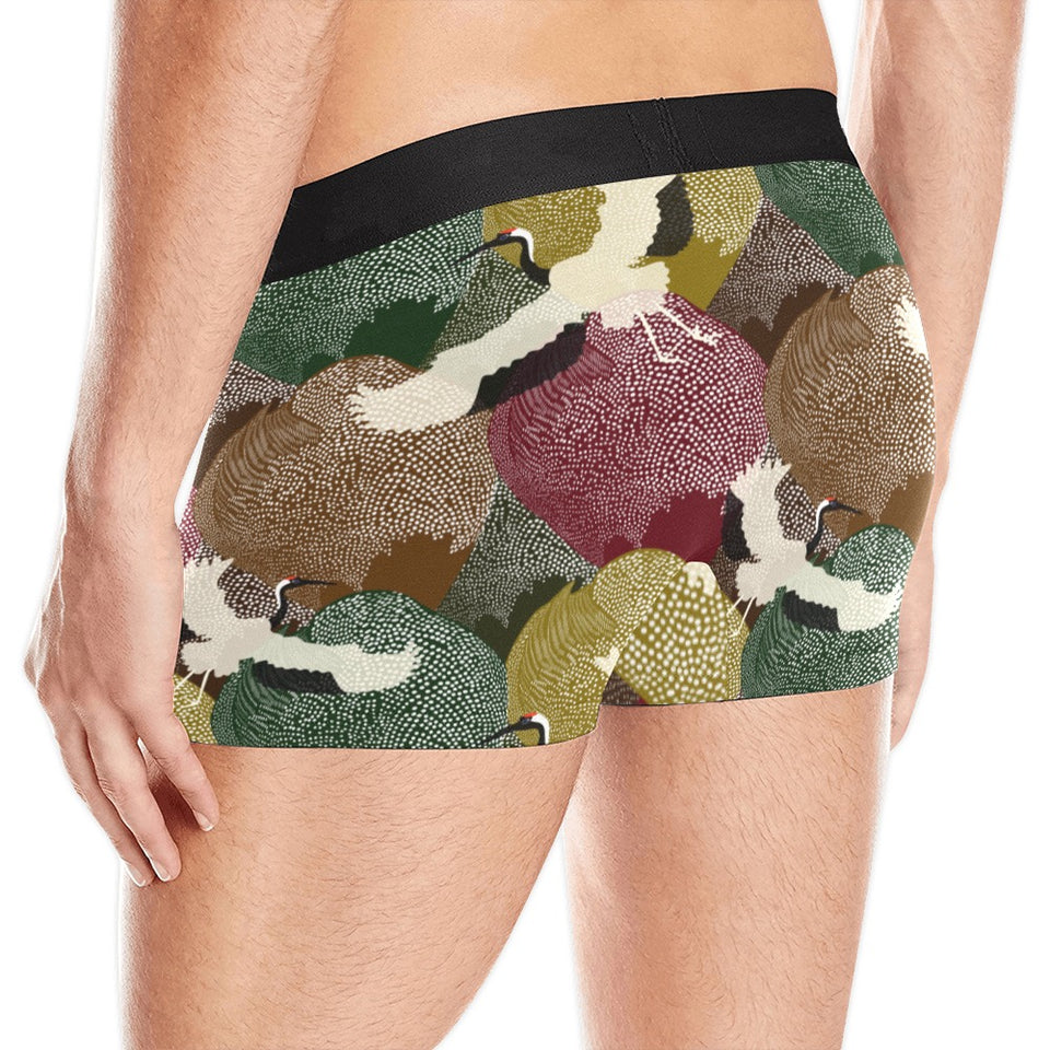 Japanese cranes flying forest dot pattern Men's All Over Print Boxer Briefs Men's Underwear