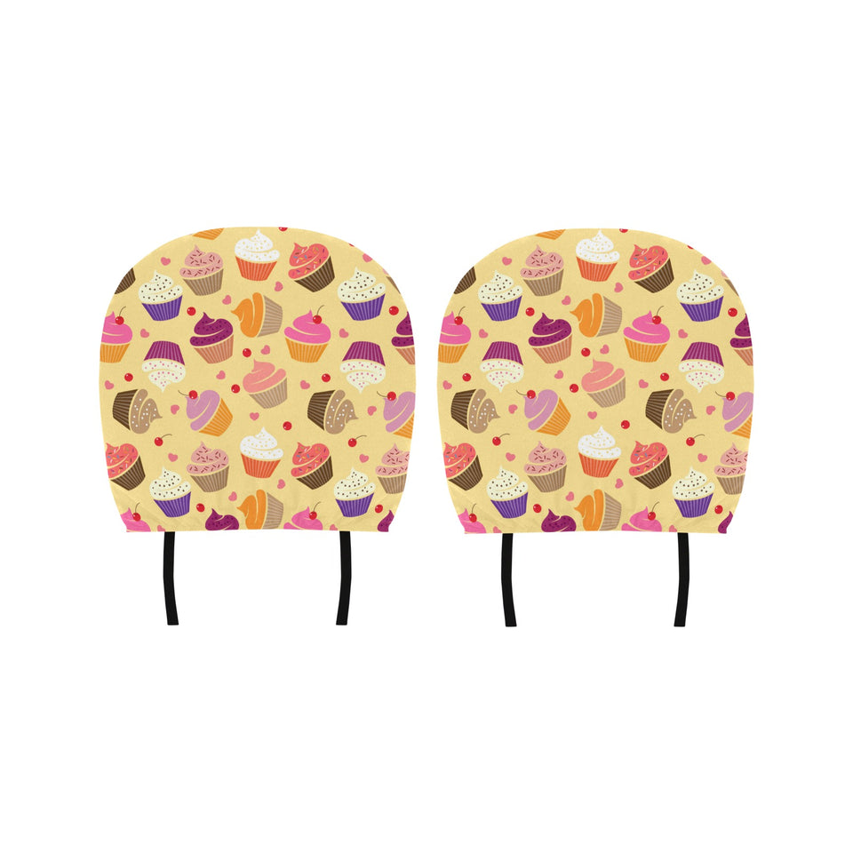 cake cupcake heart cherry pattern Car Headrest Cover