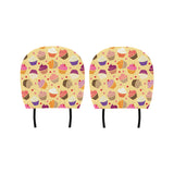 cake cupcake heart cherry pattern Car Headrest Cover