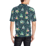 Cactus glass terrarium pattern Men's All Over Print Polo Shirt