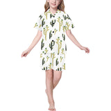 Cute cactus pattern Kids' Boys' Girls' V-Neck Short Pajama Set