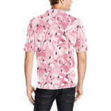 Pink flamingos pattern background Men's All Over Print Polo Shirt