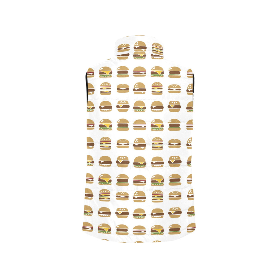 Hamburger Pattern Print Design 02 Women's Padded Vest