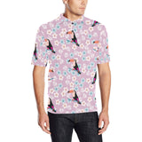 Beautiful toucan flower leaves Men's All Over Print Polo Shirt