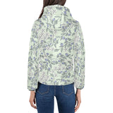 hand drawn blueberry pattern Women's Padded Hooded Jacket