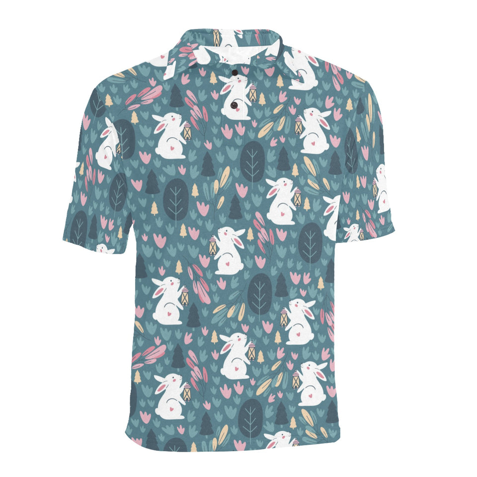 Cute rabbit pattern Men's All Over Print Polo Shirt