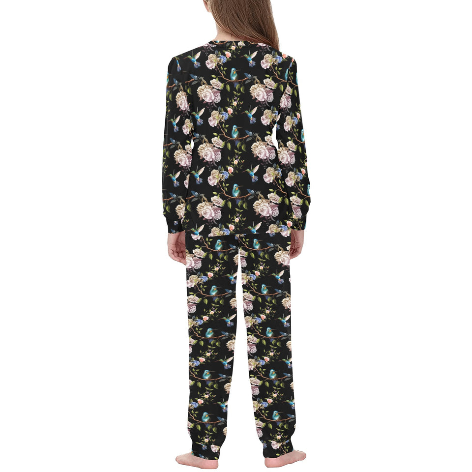 Hummingbird Pattern Print Design 03 Kids' Boys' Girls' All Over Print Pajama Set