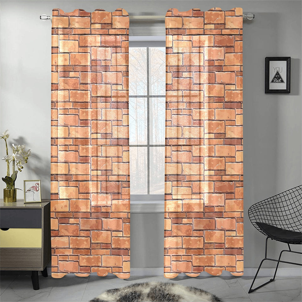 Brick Printed Pattern Print Design 04 Gauze Curtain